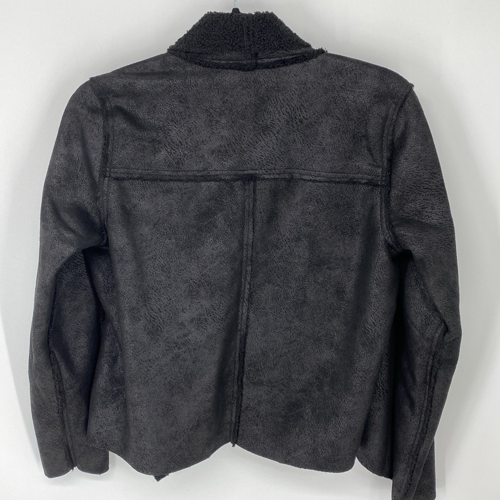Chaser Faux Suede Shearling Reversible Waterfall Neck Jacket NWT Size Small - Picture 5 of 9